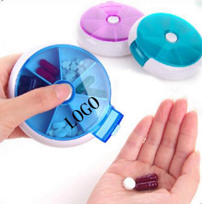 7 Compartments Round Twist Daily Pill Box