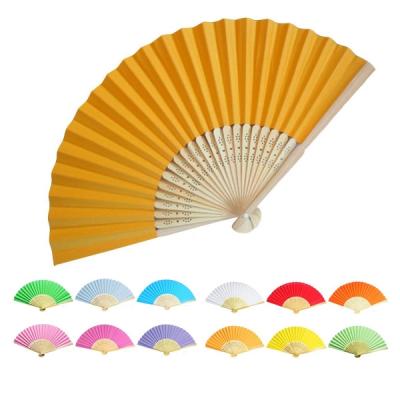 Handheld Folding Fan with Bamboo Frame