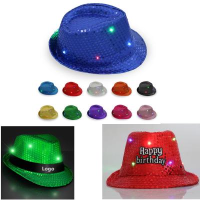 Sequined LED Fedora Hats-EVKM6150
