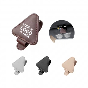 Triangular Leather Car Sunglasses Holder