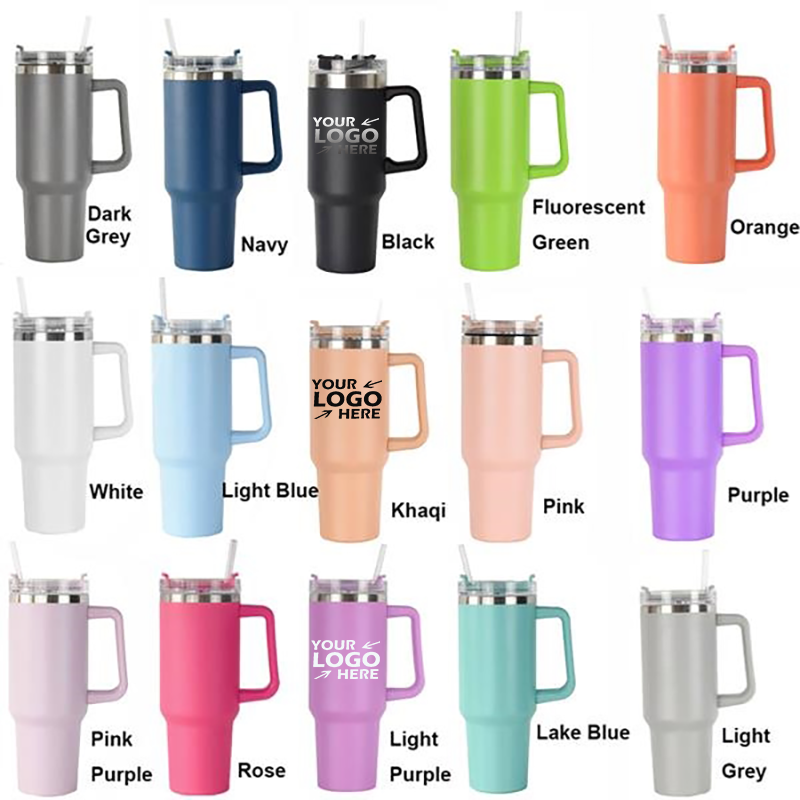 Stainless Steel Insulated Tumbler Mug with Handle and Lid