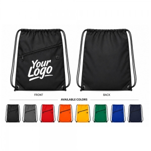 210D Drawstring Backpack with Zipper Pocket