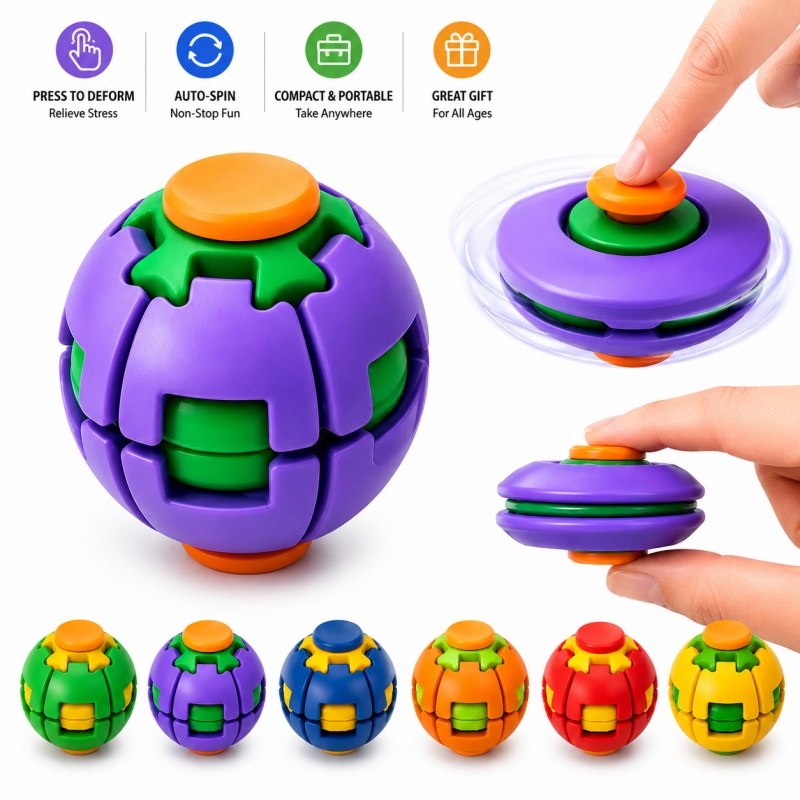 3D Press & Spin Fidget Ball