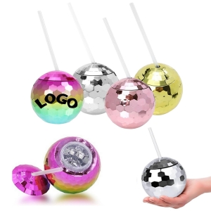Disco Ball Cup With Straw