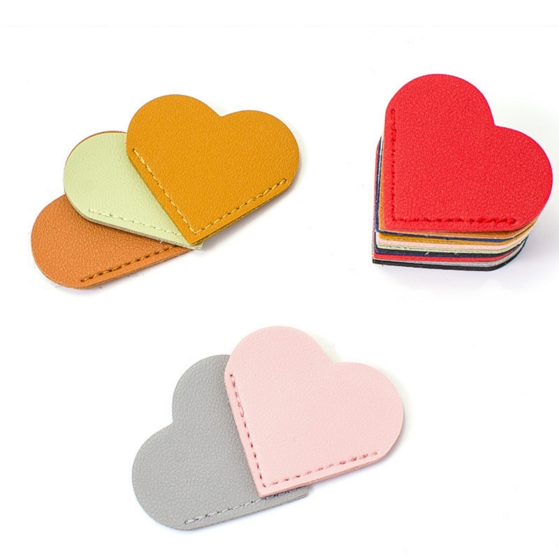 2 Inch PU Heart-shaped Bookmark